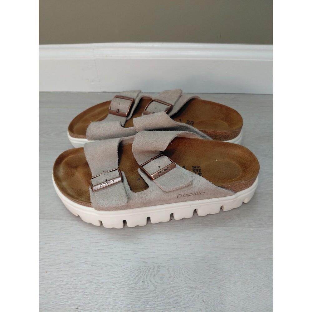 Papillio By Birkenstock Women Arizona Chunky Gray Suede 37EU 6US Narrow